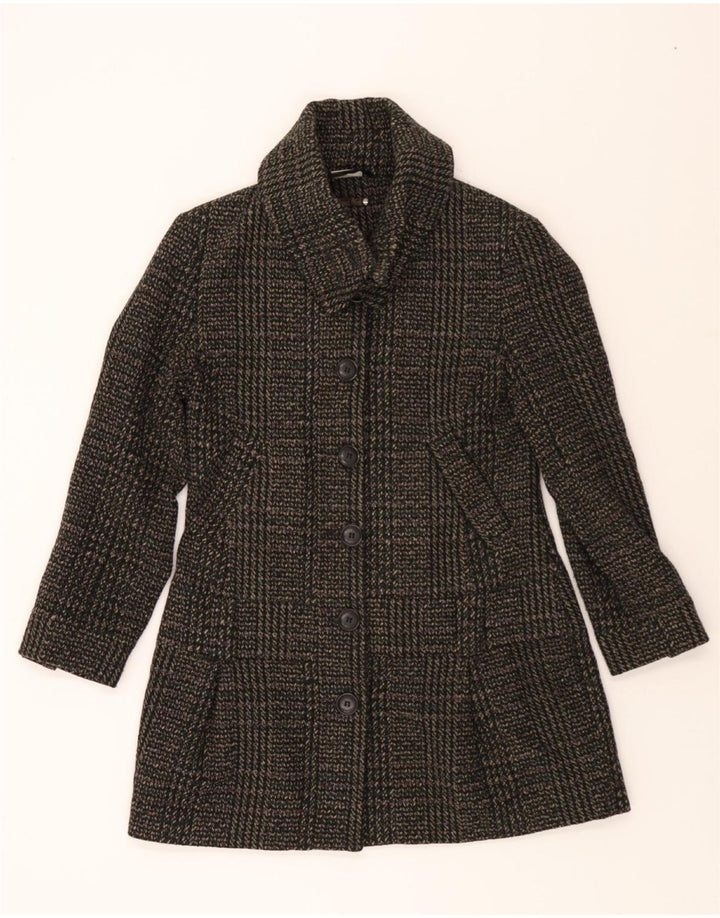 STREET ONE Womens Overcoat UK 14 Medium Black Check Acrylic Vintage Street One and Second-Hand Street One from Messina Hembry 