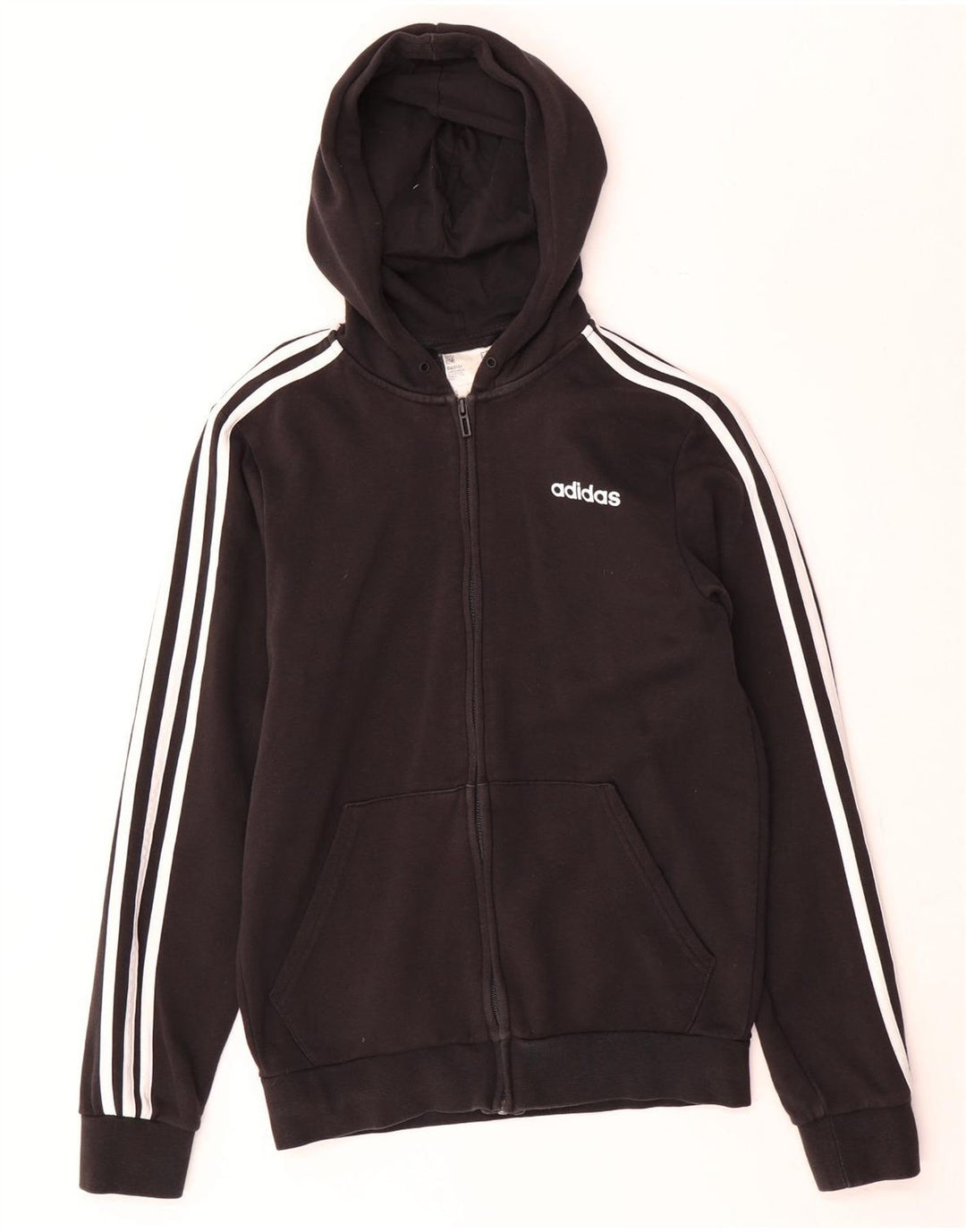 Adidas Herren Zip Hoodie Pullover Small Schwarz Baumwolle