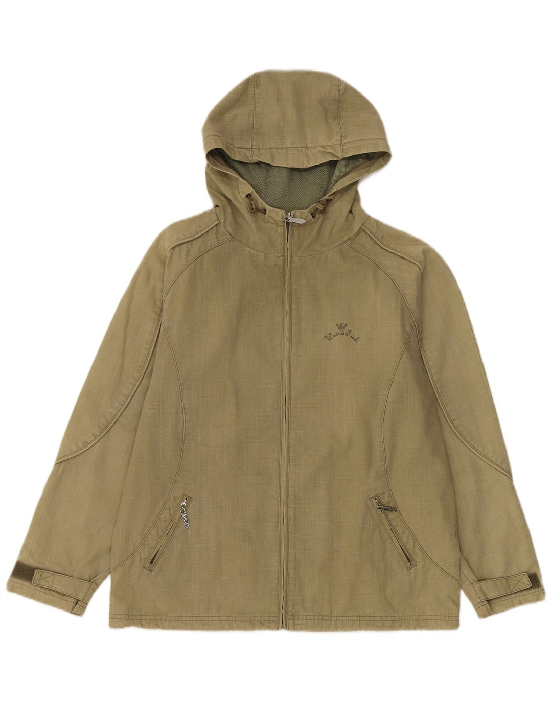 Weird Fish Herren-Bomberjacke mit Kapuze, UK 40, große Khaki-Baumwolle