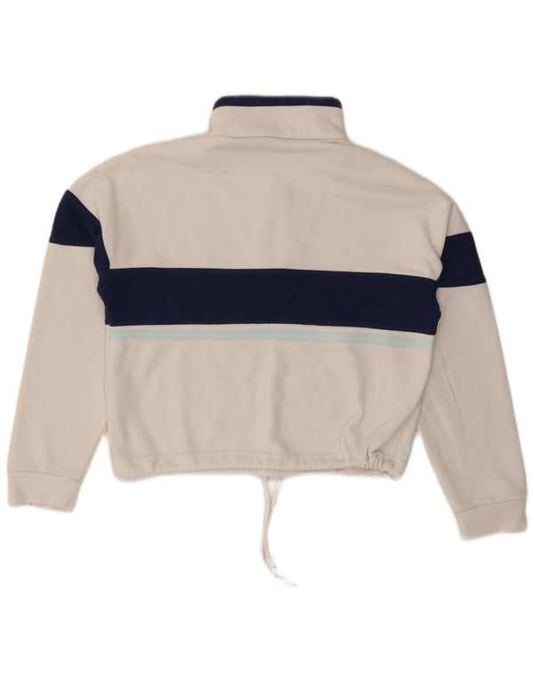 SERGIO TACCHINI Damen Übergroßer Crop-Sweatshirt-Pullover UK 6 XS Weiß