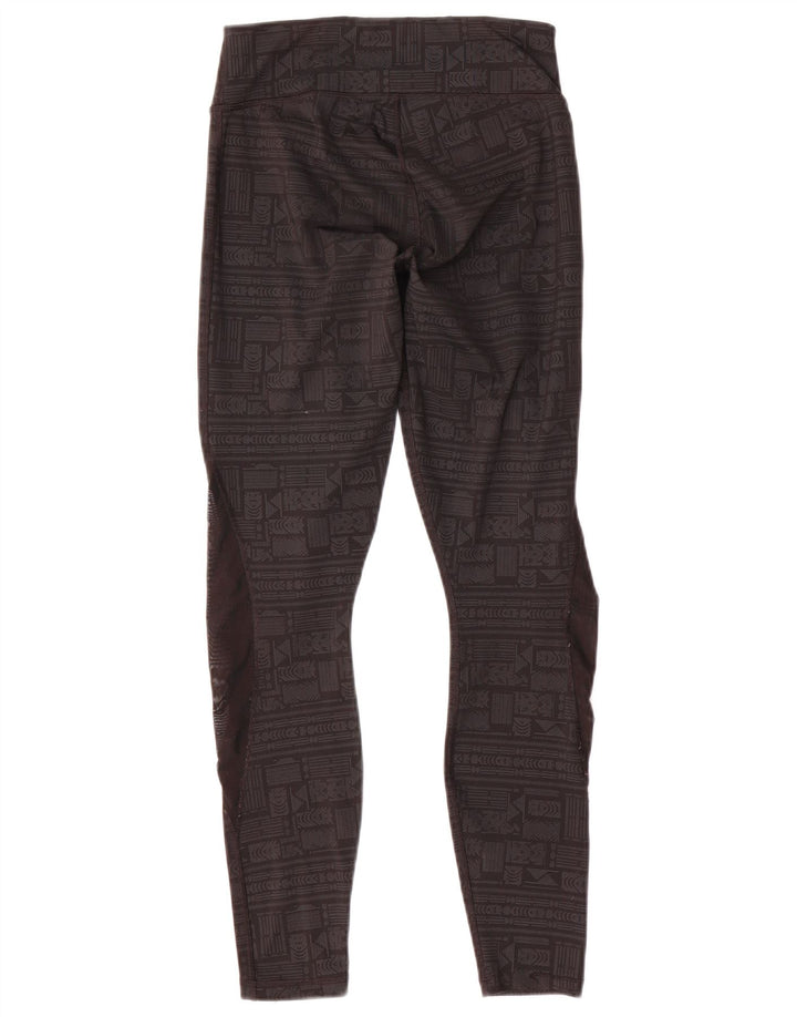Puma Damen Leggings UK 10 Small Graues geometrisches Polyester