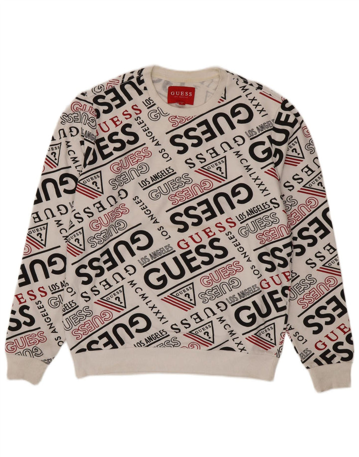 Guess Herren-Sweatshirt mit Grafik, mittelweiße Baumwolle