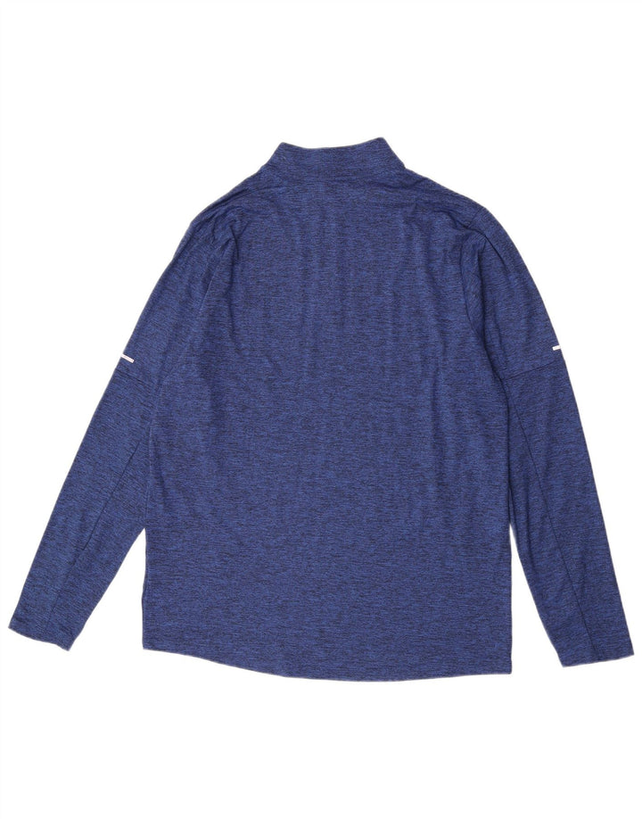 Nike Herren Dri Fit Pullover-Trainingsanzugoberteil mit Reißverschluss, Größe L, Blau meliert