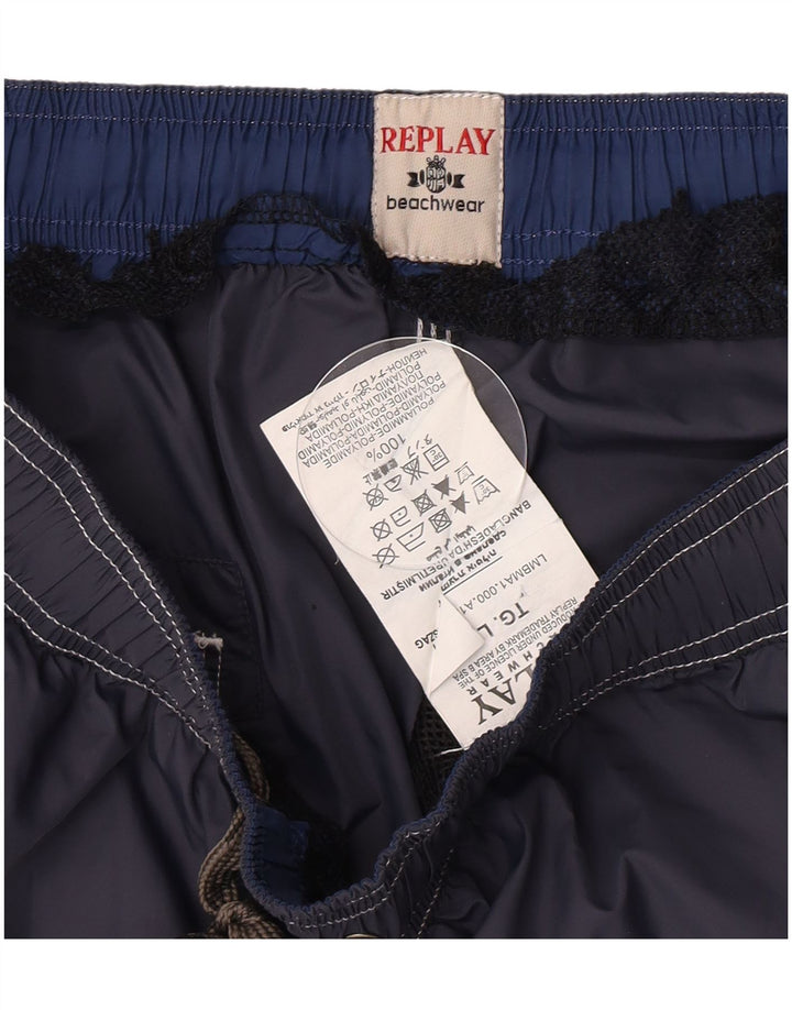Replay Badeshorts für Jungen, 11–12 Jahre, Größe L, Marineblau, Polyamid