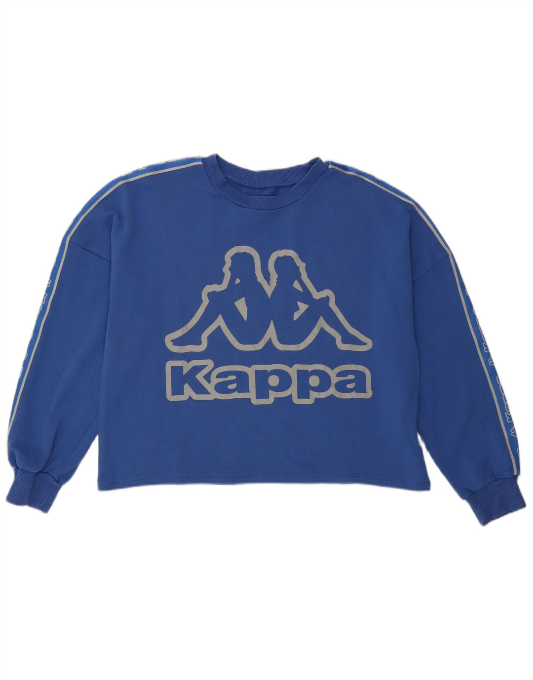 Kappa Damen-Sweatshirt mit übergroßem, bauchfreiem Grafikmuster, Gr. 14, Mittelblau