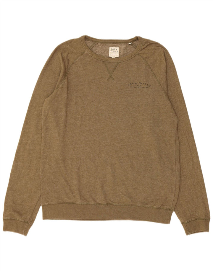 Jack Wills Herren-Sweatshirt, Pullover, XL, Khaki, Baumwolle