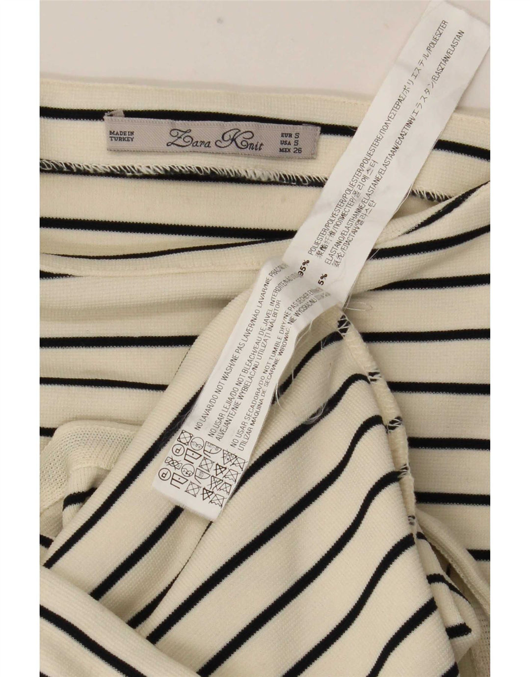 Ärmelloses Maxikleid für Damen von Zara, Gr. 40, Größe S, weiß, gestreift, Polyester