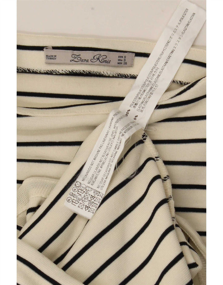 Ärmelloses Maxikleid für Damen von Zara, Gr. 40, Größe S, weiß, gestreift, Polyester