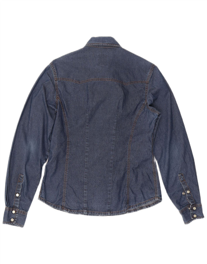 BOOSLEY Damen Jeanshemd UK 12 Mittelblaue Baumwolle
