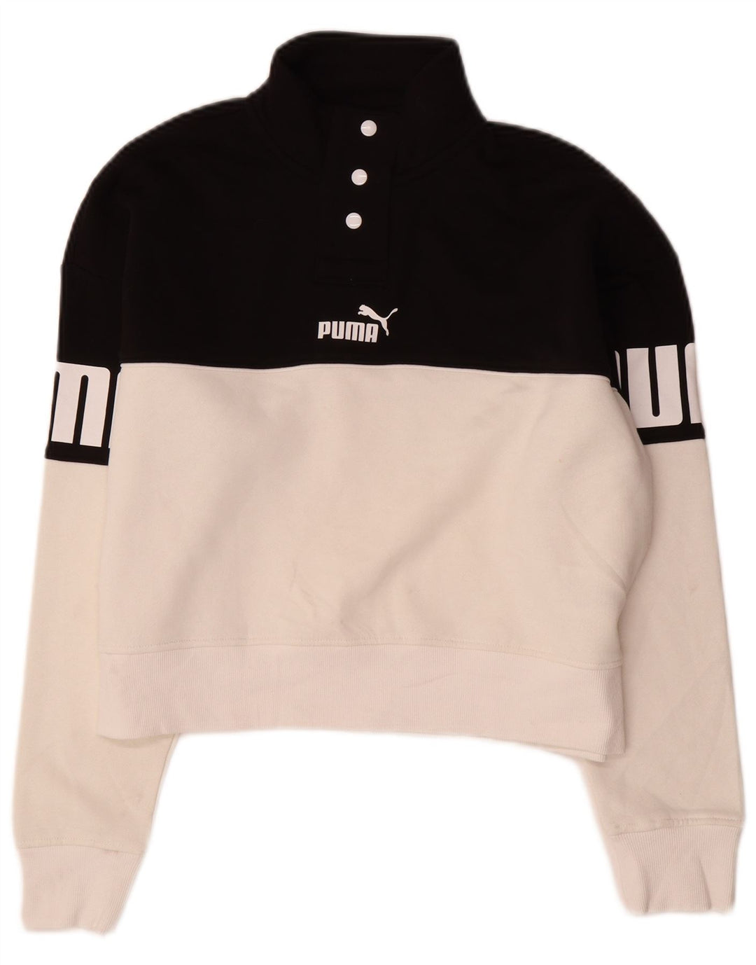 Puma Damen-Pullover mit übergroßem Grafik-Sweatshirt, Gr. 10, Größe S, Schwarz