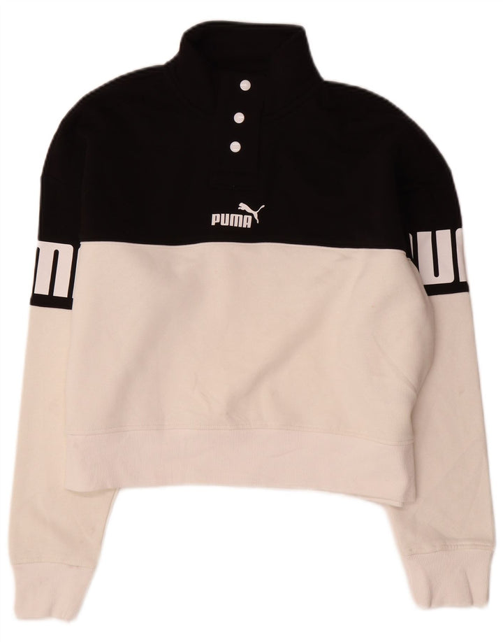 Puma Damen-Pullover mit übergroßem Grafik-Sweatshirt, Gr. 10, Größe S, Schwarz