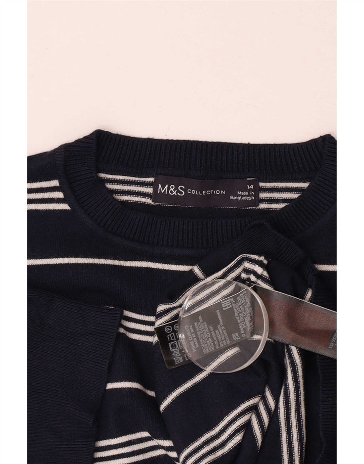 Marks & Spencer Damen-Pullover mit Rundhalsausschnitt, Gr. 14, mittleres Marineblau