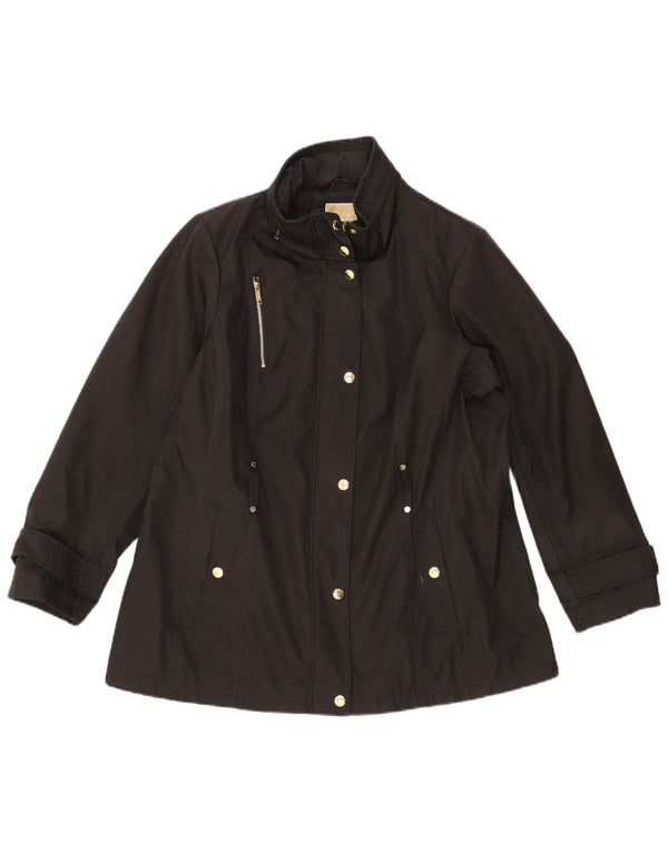 Michael Kors Damen-Utility-Jacke mit Kapuze, UK 18, XL, Schwarz, Polyester