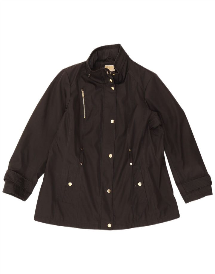 Michael Kors Damen-Utility-Jacke mit Kapuze, UK 18, XL, Schwarz, Polyester