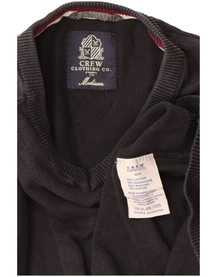CREW CLOTHING Herren-Pullover mit V-Ausschnitt, mittelschwarz, Baumwolle