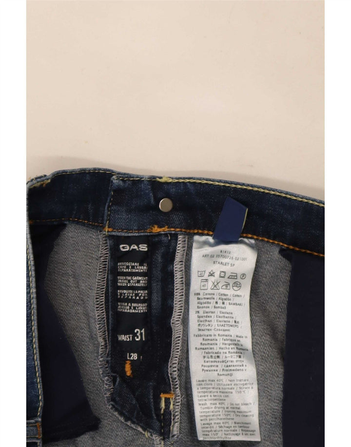 Gas Damen Slim Jeans W31 L28 Blaue Baumwolle
