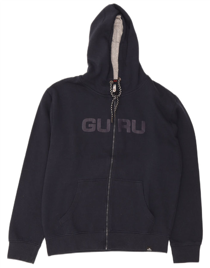 Guru Herren-Kapuzenpullover mit grafischem Reißverschluss, XL, Marineblau, Polyester
