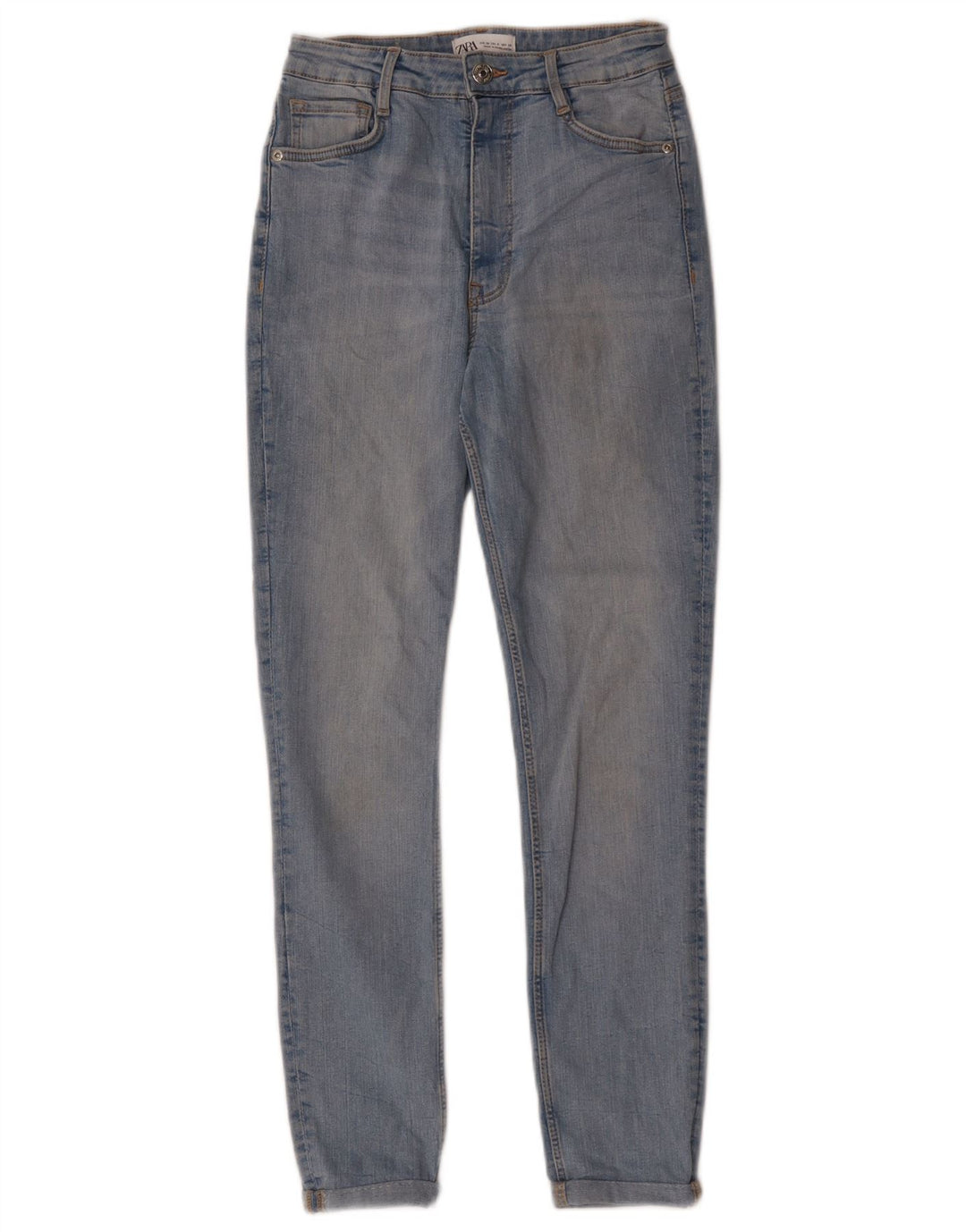 Zara Damen Slim Jeans EU 38 Small W28 L26 Blaue Baumwolle