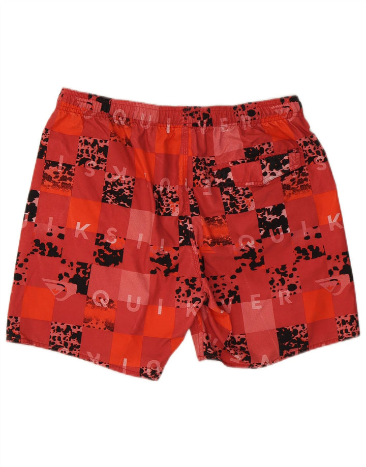 QUIKSILVER Mens Graphic Swimming Shorts Medium Red Geometric