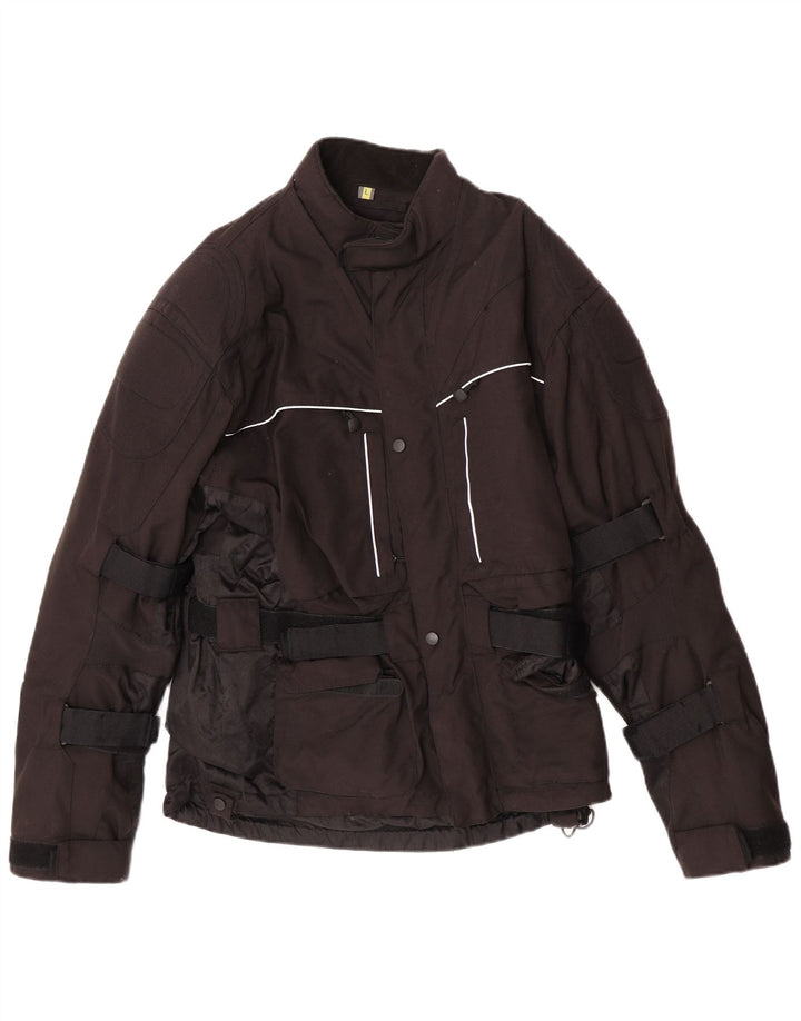 Vintage Herren gepolsterte Racer-Jacke UK 40 großes schwarzes Polyamid