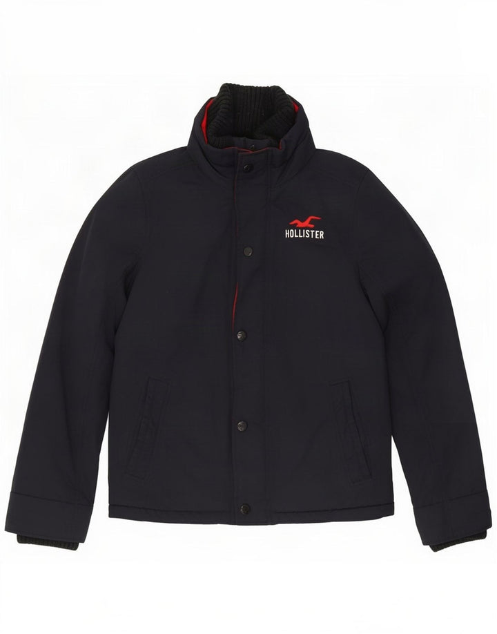 Hollister Herren-Windbreaker-Jacke, UK 38, mittelmarineblaues Nylon