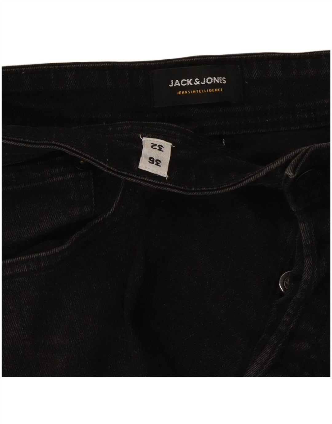 Jack & Jones Herren GLENN Slim Jeans W36 L32 Schwarze Baumwolle
