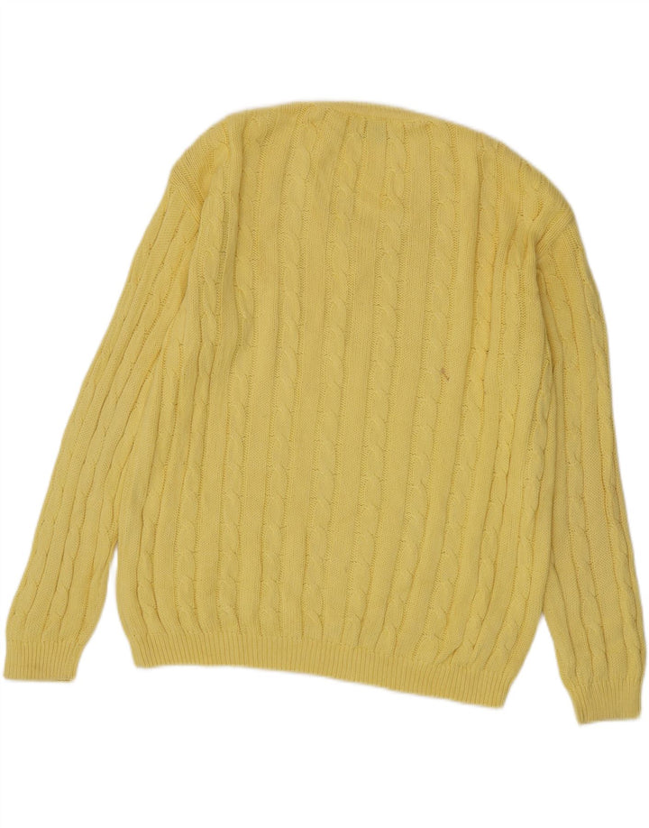 MARRONETTO Herren-Pullover mit V-Ausschnitt aus mittelgelber Baumwolle