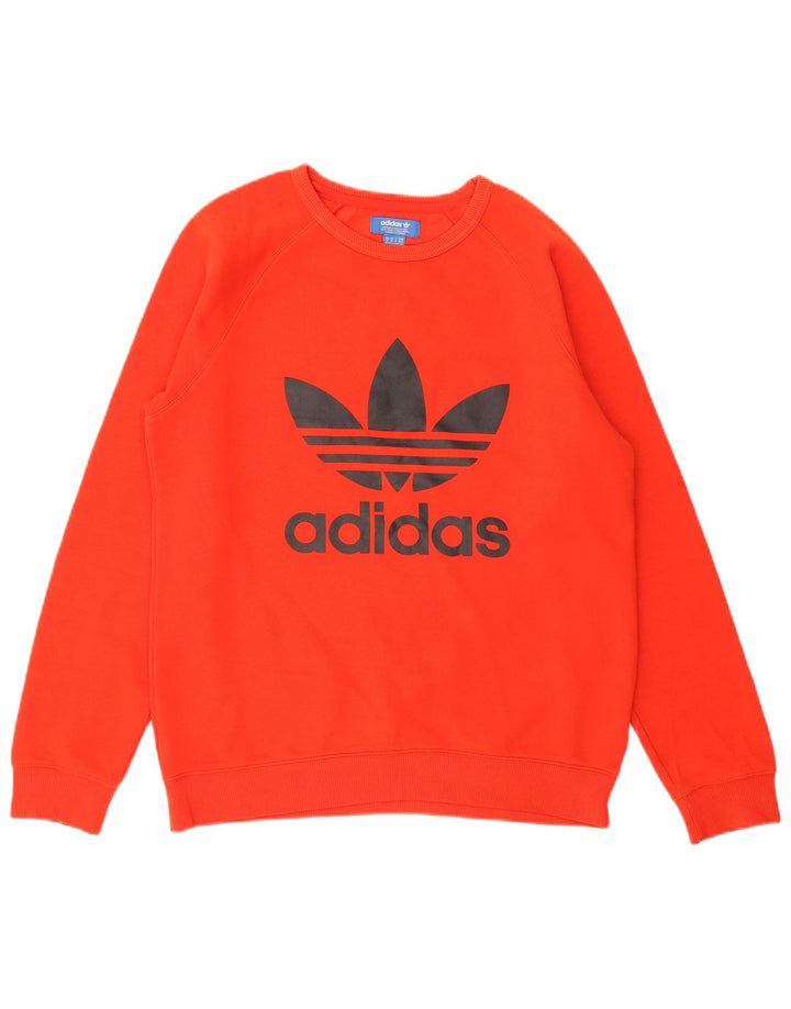 ADIDAS Herren Grafik-Sweatshirt-Pullover aus mittelroter Baumwolle