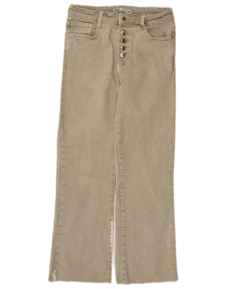 Zara Damen Straight Jeans EU 36 XS W26 L26 Graue Baumwolle