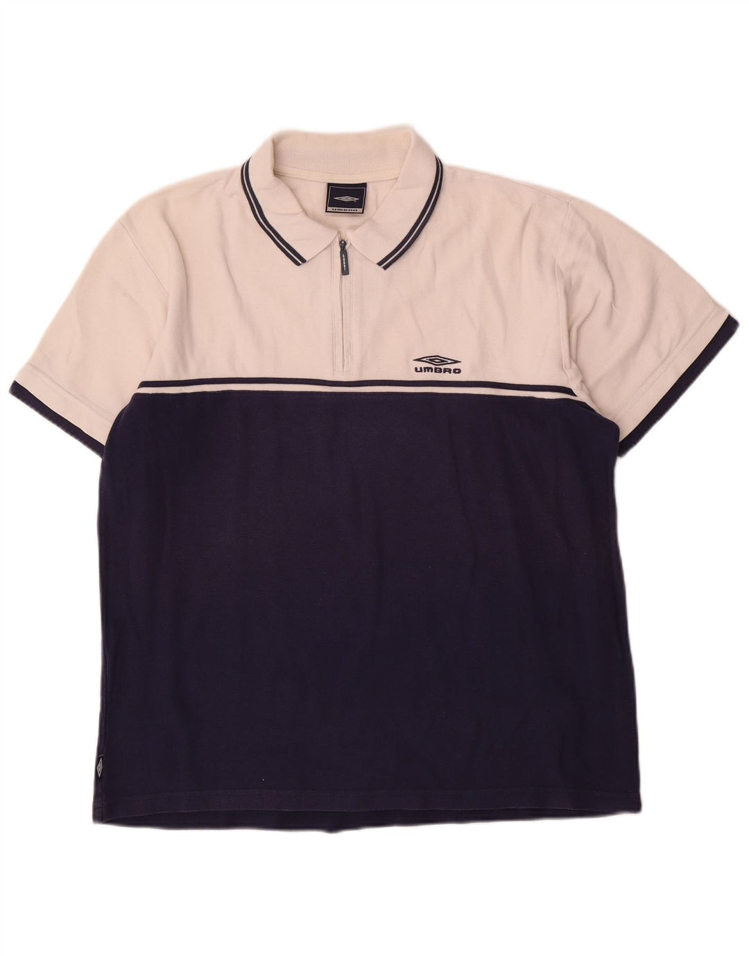 Umbro Herren-Poloshirt aus mittelweißer Colourblock-Baumwolle