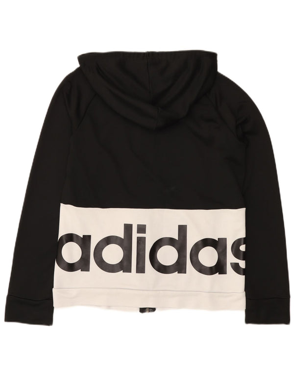 Adidas Damen Graphic Zip Hoodie Pullover UK 16/18 Large Schwarz Colourblock