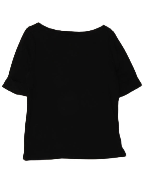 Ralph Lauren Damen-Blusenoberteil, UK-Größe 46, Größe L, Schwarz, Baumwolle