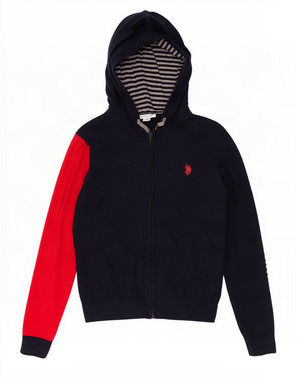 U.S. Polo Assn. Strickjacke für Mädchen, 13–14 Jahre, Marineblau, Farbblock