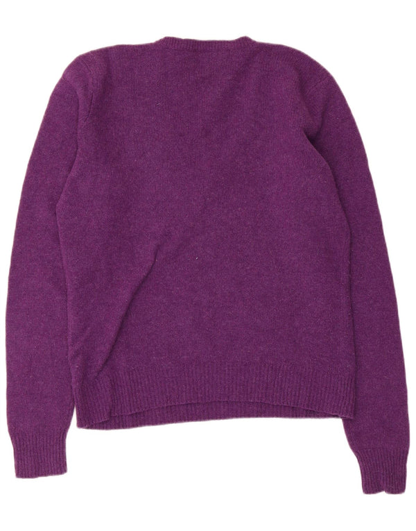 Ralph Lauren Damen-Pullover mit V-Ausschnitt, UK 16, Größe L, violette Wolle