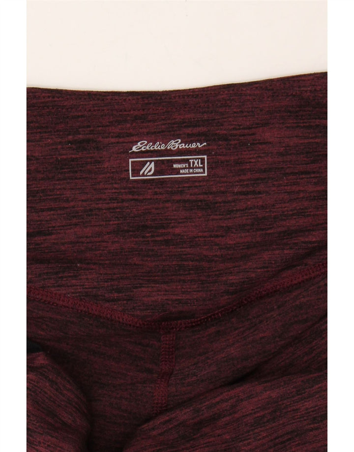 EDDIE BAUER Womens Leggings UK 18 XL  Burgundy Flecked Polyester Vintage Eddie Bauer and Second-Hand Eddie Bauer from Messina Hembry 