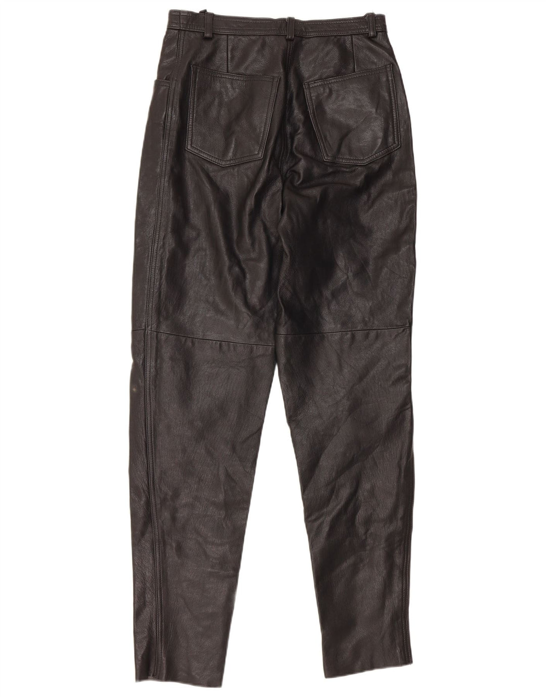 VINTAGE Damenhose mit hoher Taille, IT 46, groß, W28, L32, schwarzes Leder