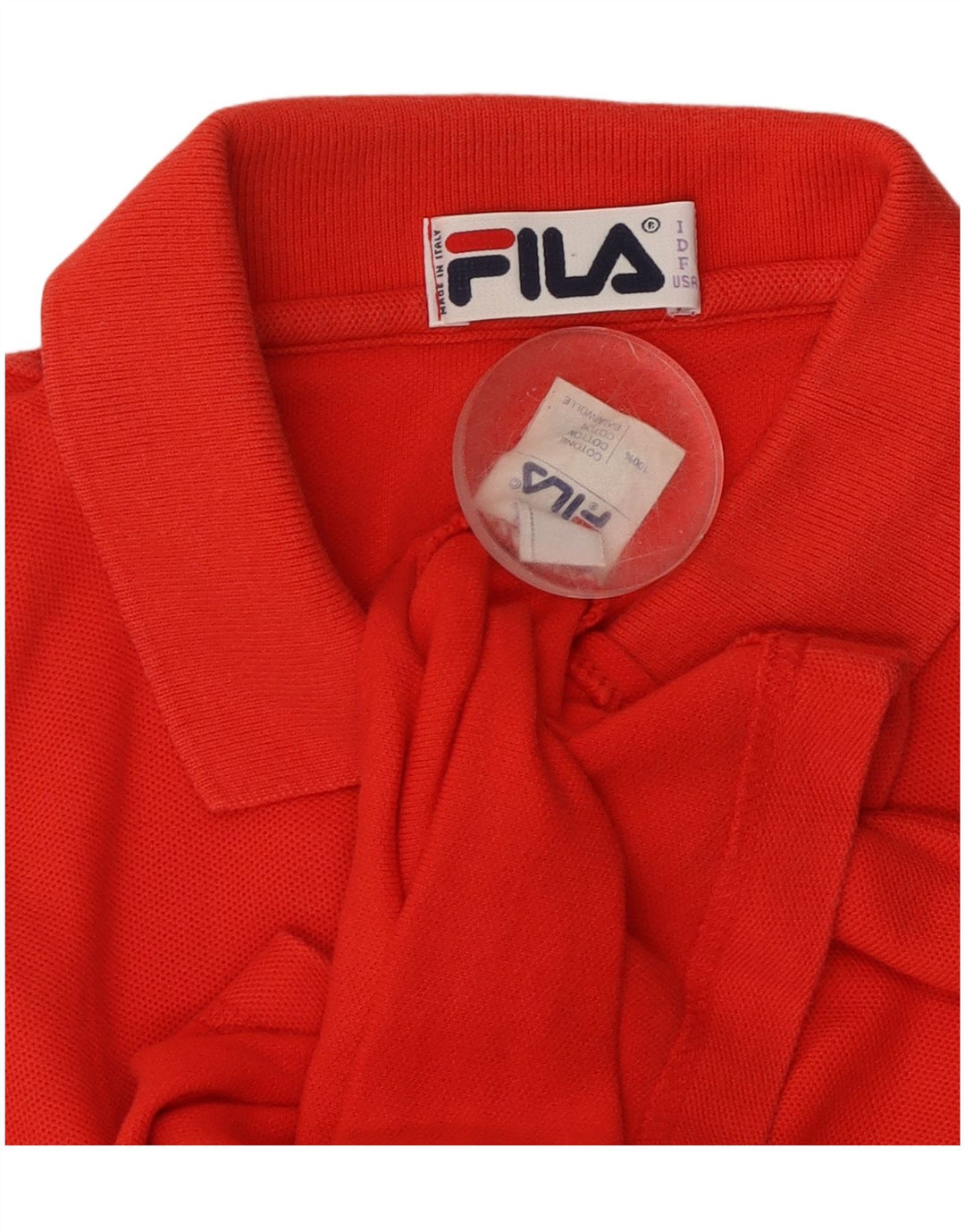 FILA Damen Ärmelloses Poloshirt IT 46 Große rote Baumwolle