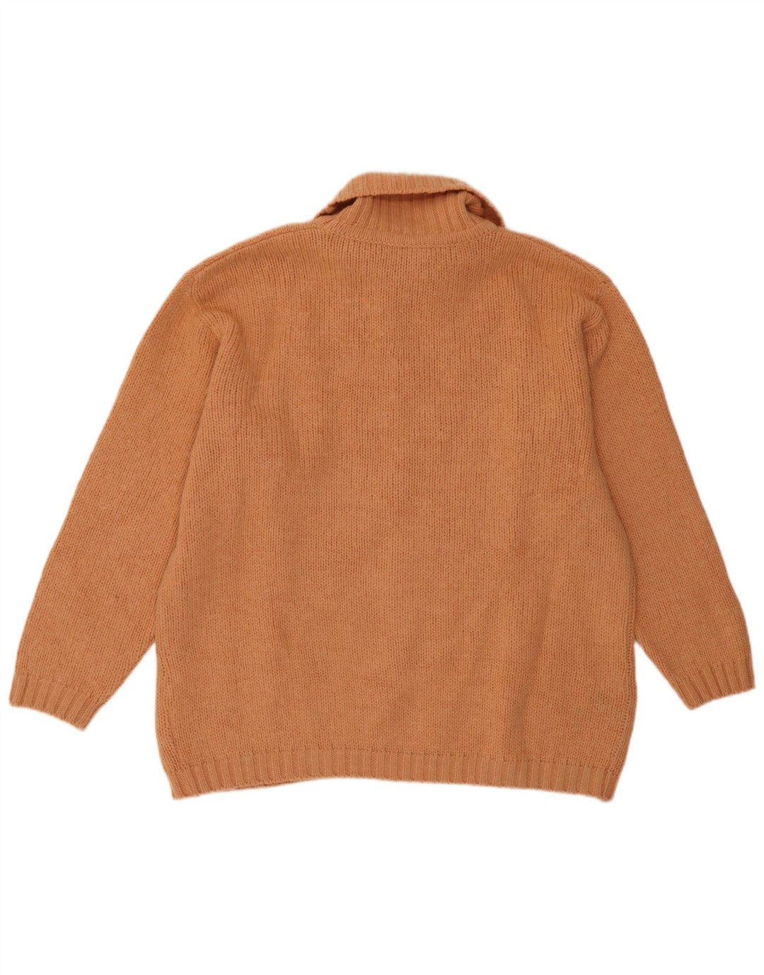 Vintage Damen Rollkragenpullover Pullover UK 16 Groß Orange