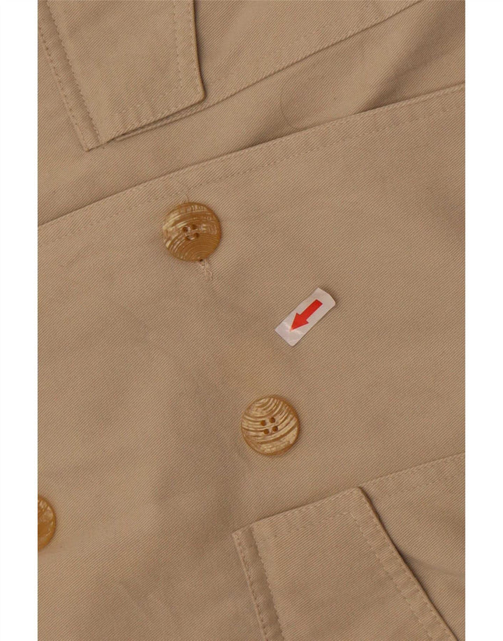Vintage Damen Zweireihiger Mantel UK 14 Large Beige