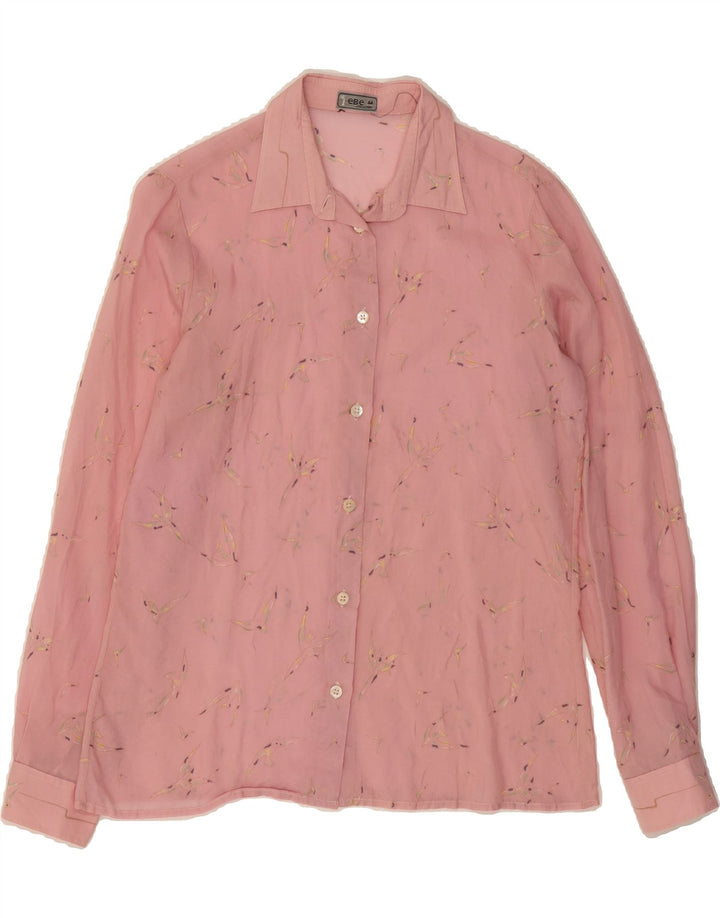 VINTAGE Womens See Through Shirt IT 44 Medium Pink Animal Print Vintage Vintage and Second-Hand Vintage from Messina Hembry 