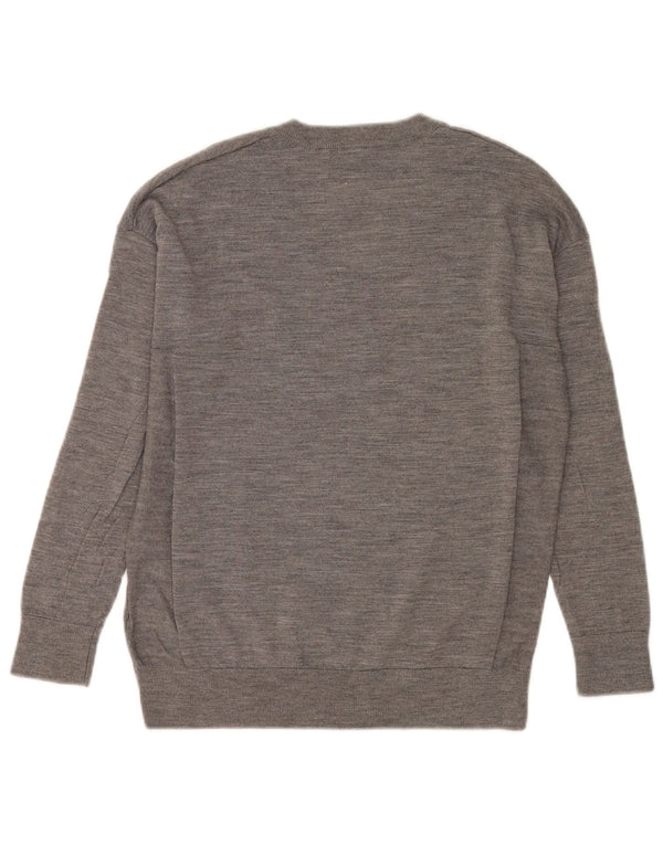 Marks & Spencer Damen-Pullover, übergroß, V-Ausschnitt, Gr. 6, XS, Grau