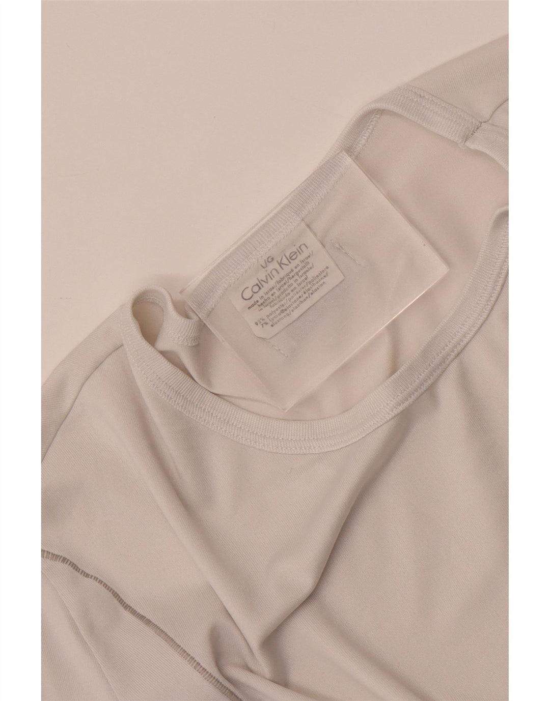 Calvin Klein Herren T-Shirt Top Large Weiß Polyester