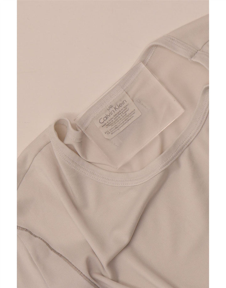 Calvin Klein Herren T-Shirt Top Large Weiß Polyester