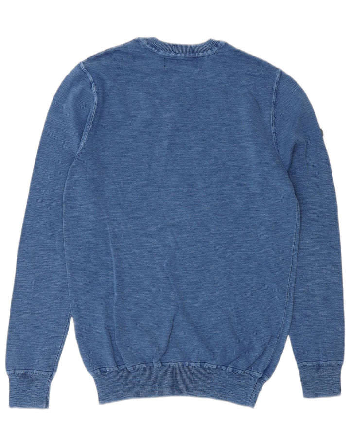 SUPERDRY Damen-Pullover mit Rundhalsausschnitt, Gr. 10, Größe S, Blau, Baumwolle