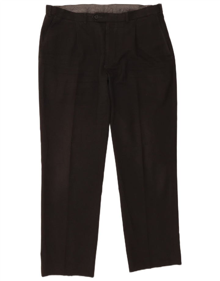 Marks & Spencer Herren Pegged Anzughose W36 L31 Schwarz Polyester