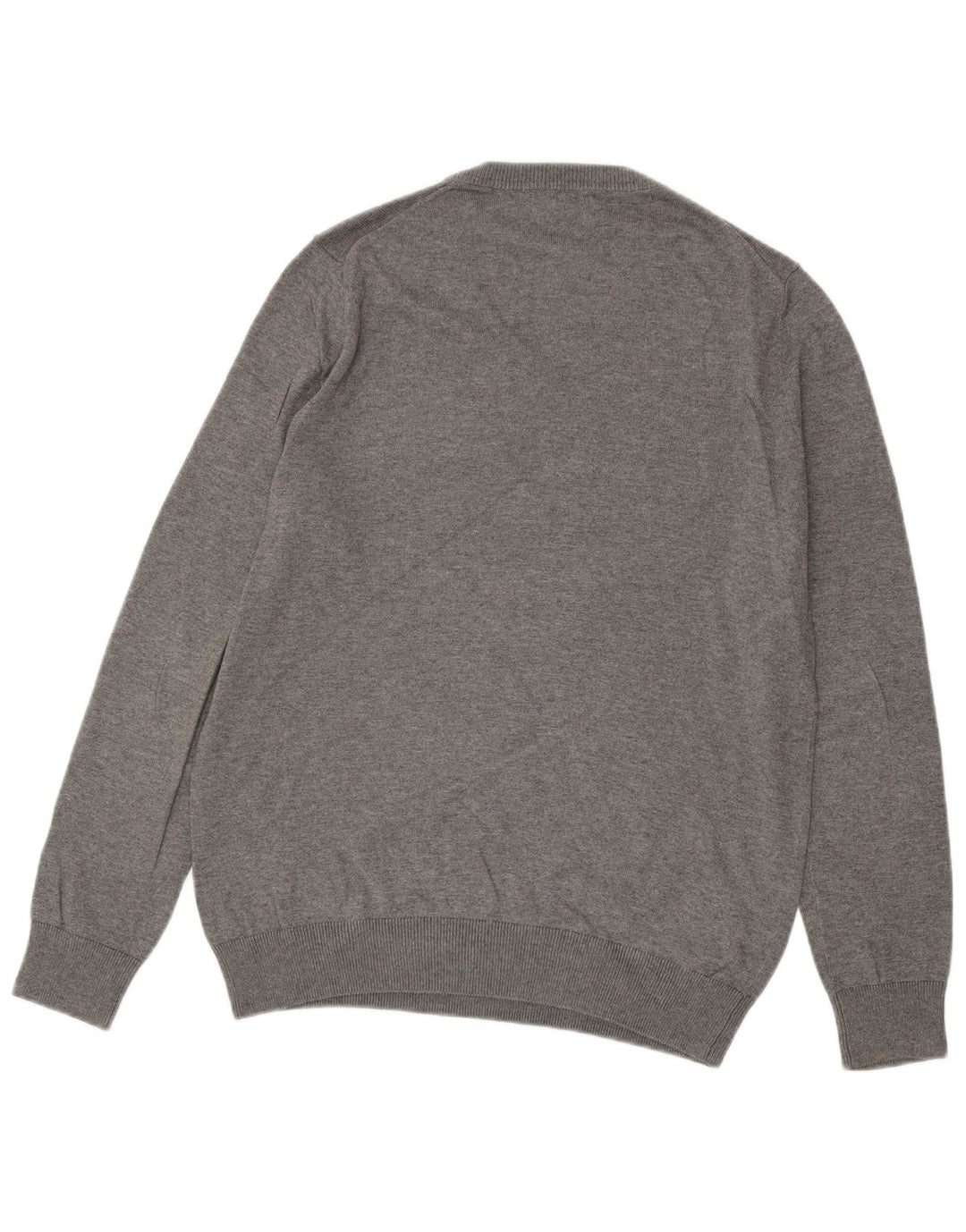 NAUTICA Herren-Pullover mit V-Ausschnitt, Größe S, graue Baumwolle