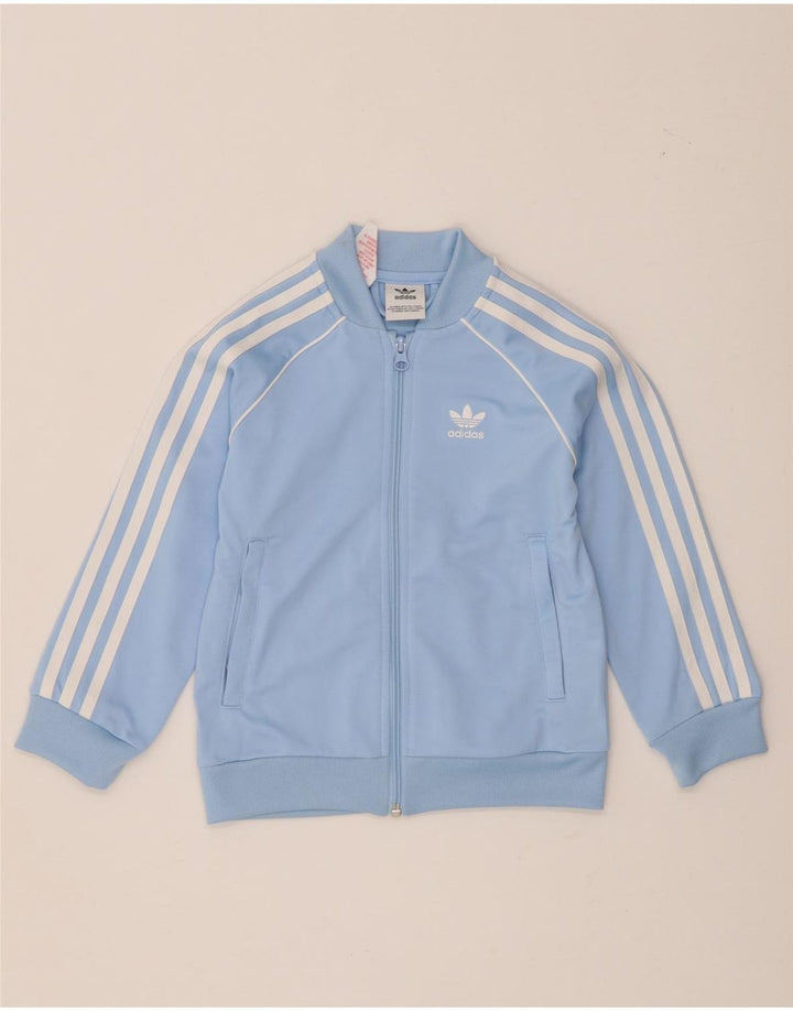 Adidas Jungen-Trainingsanzug-Top-Jacke, 5–6 Jahre, blaues Polyester