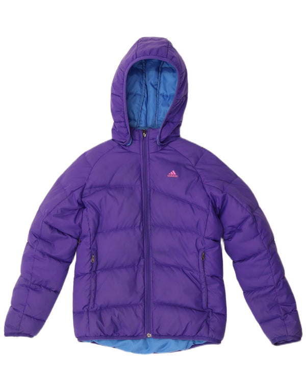 Adidas Mädchen-Kapuzenjacke, gepolstert, 11–12 Jahre, lila Nylon