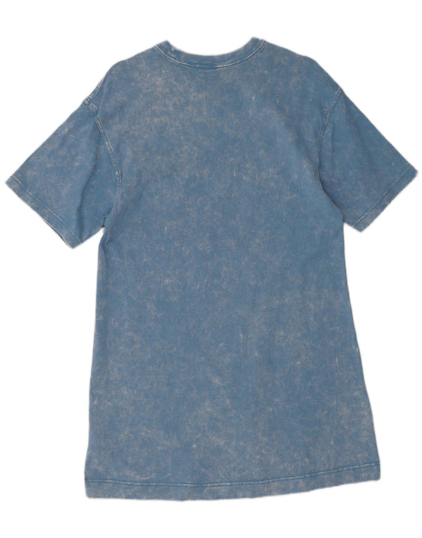 Nike Damen T-Shirt-Kleid UK 10 Small Blue Tie Dye Cotton