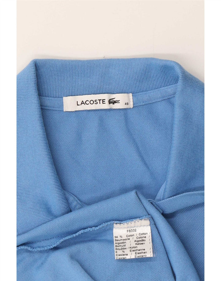 Lacoste Damen-Poloshirt, Größe 40, mittelblaue Baumwolle